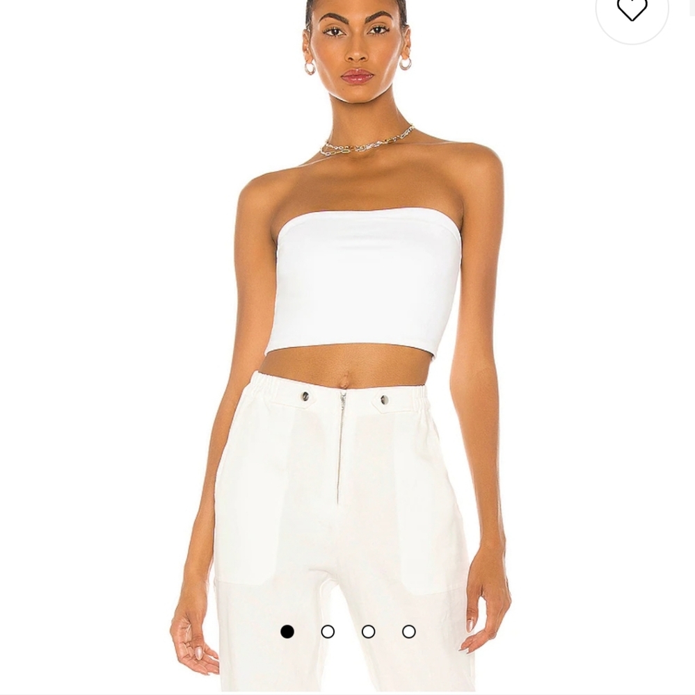 Susana Monaco Strapless Crop Top - Cream - XS